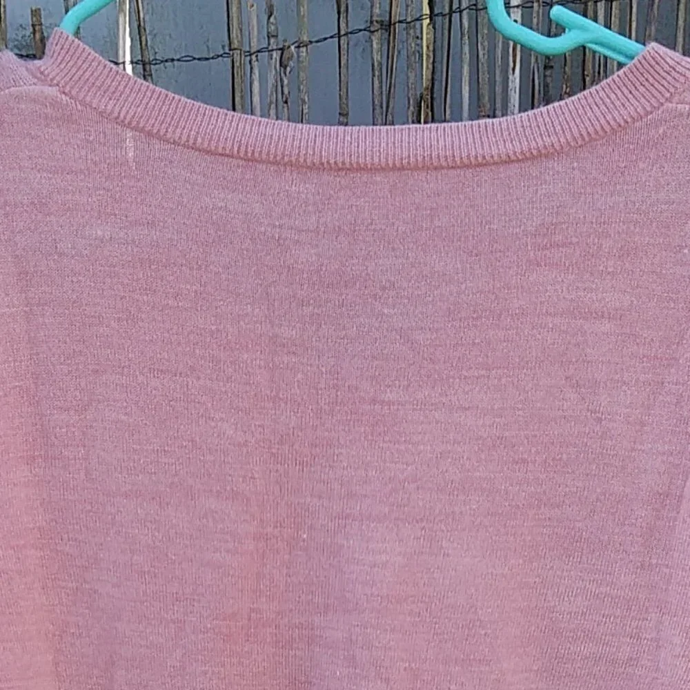 Pink V-Neck Cardigan Women's - No. Size. No Brand. - See Measurements